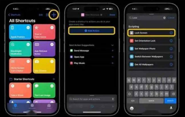 新会苹果14锁屏维修店分享iPhone14升级iOS16.4后如何创建锁屏快捷方式 